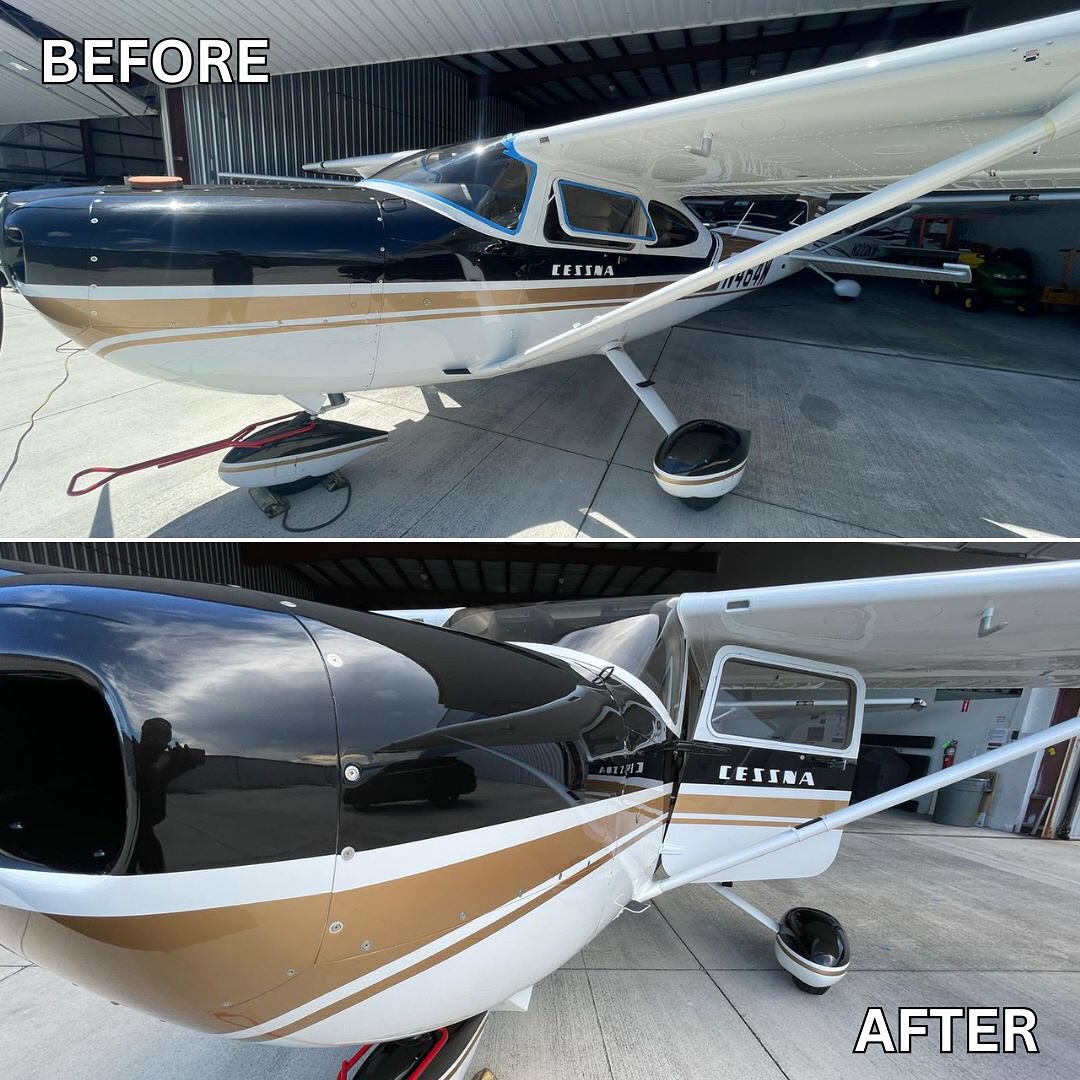 Aircraft surface clarity after ceramic coating
