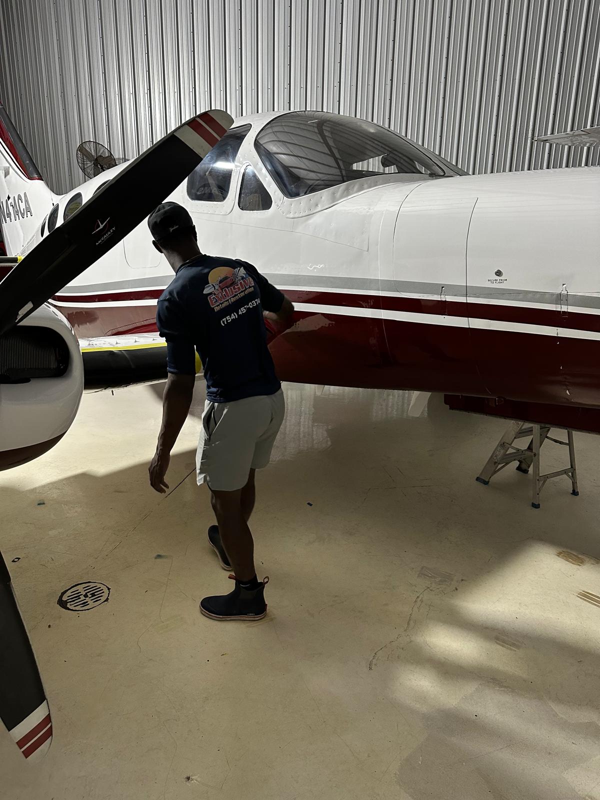 Aircraft detailing completed exterior finish
