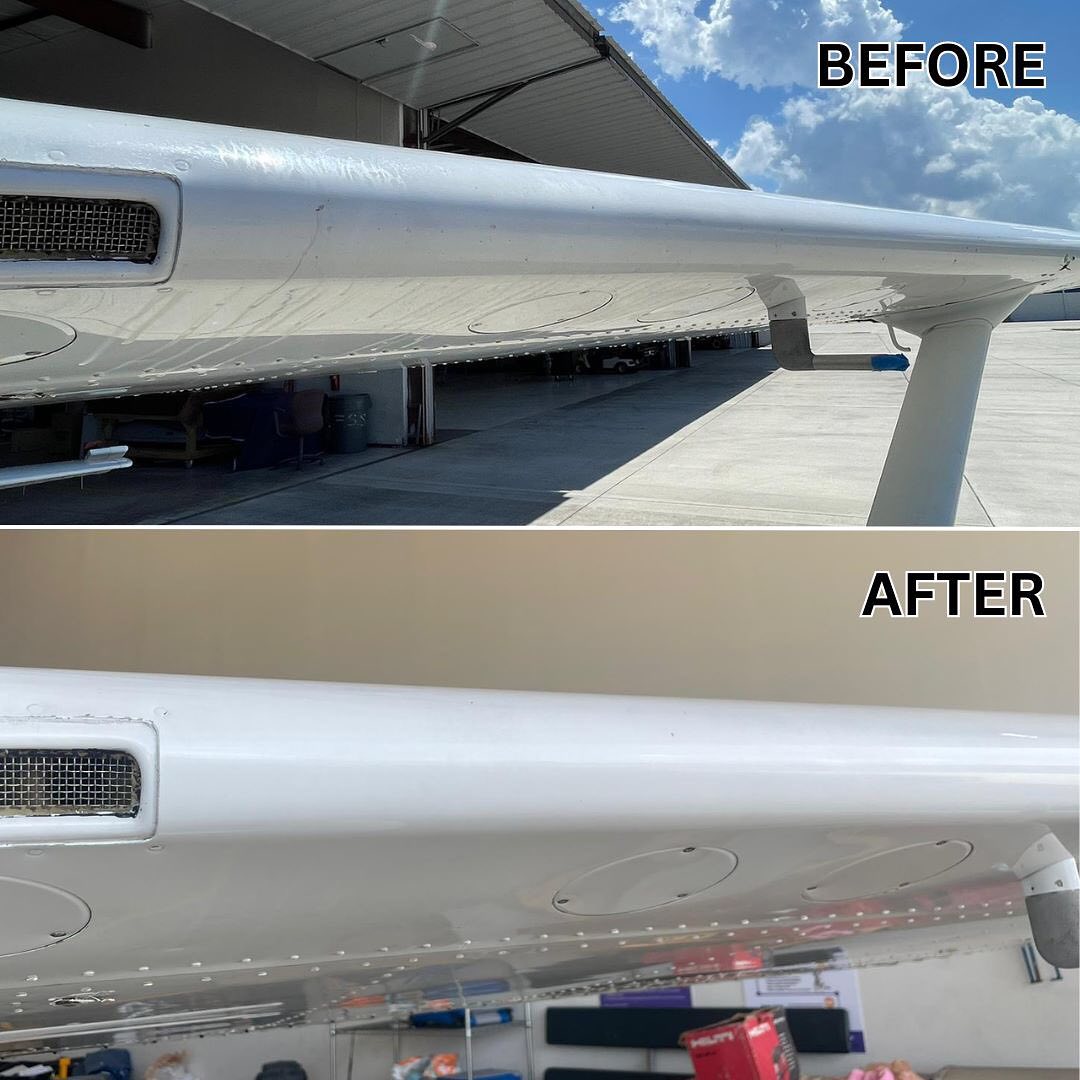 Professional aircraft detailing and ceramic coating result