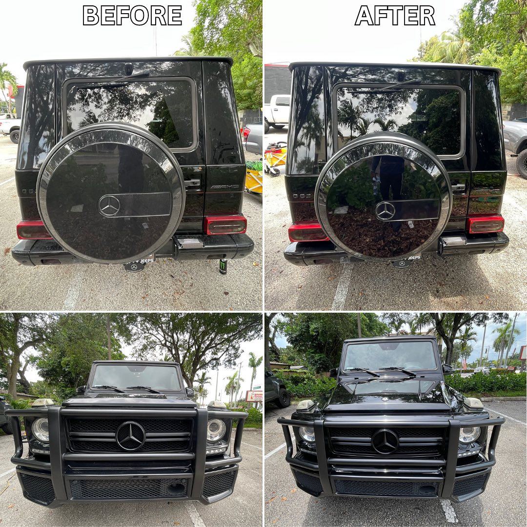 Auto detailing before and after result