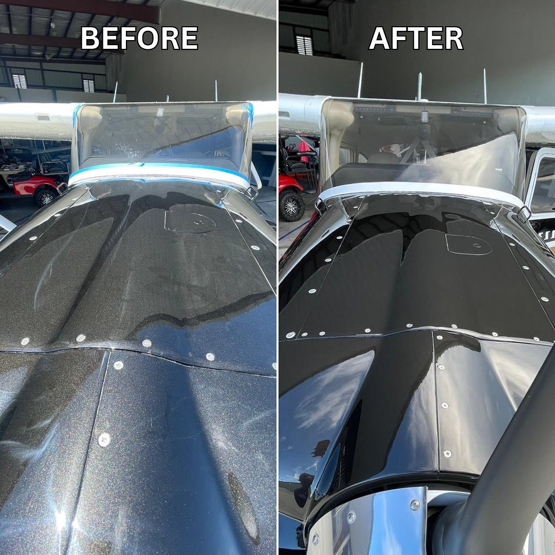 Aircraft exterior detailing before and after
